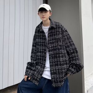 1506/Q77150/P49小香风夹克男潮牌宽松外套秋季休闲百搭上衣潮1图片