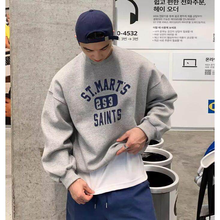 1506/QK242加绒0/P28印花秋冬卫衣男春秋季韩版新款圆领宽松上衣,男装卫衣,星座1506