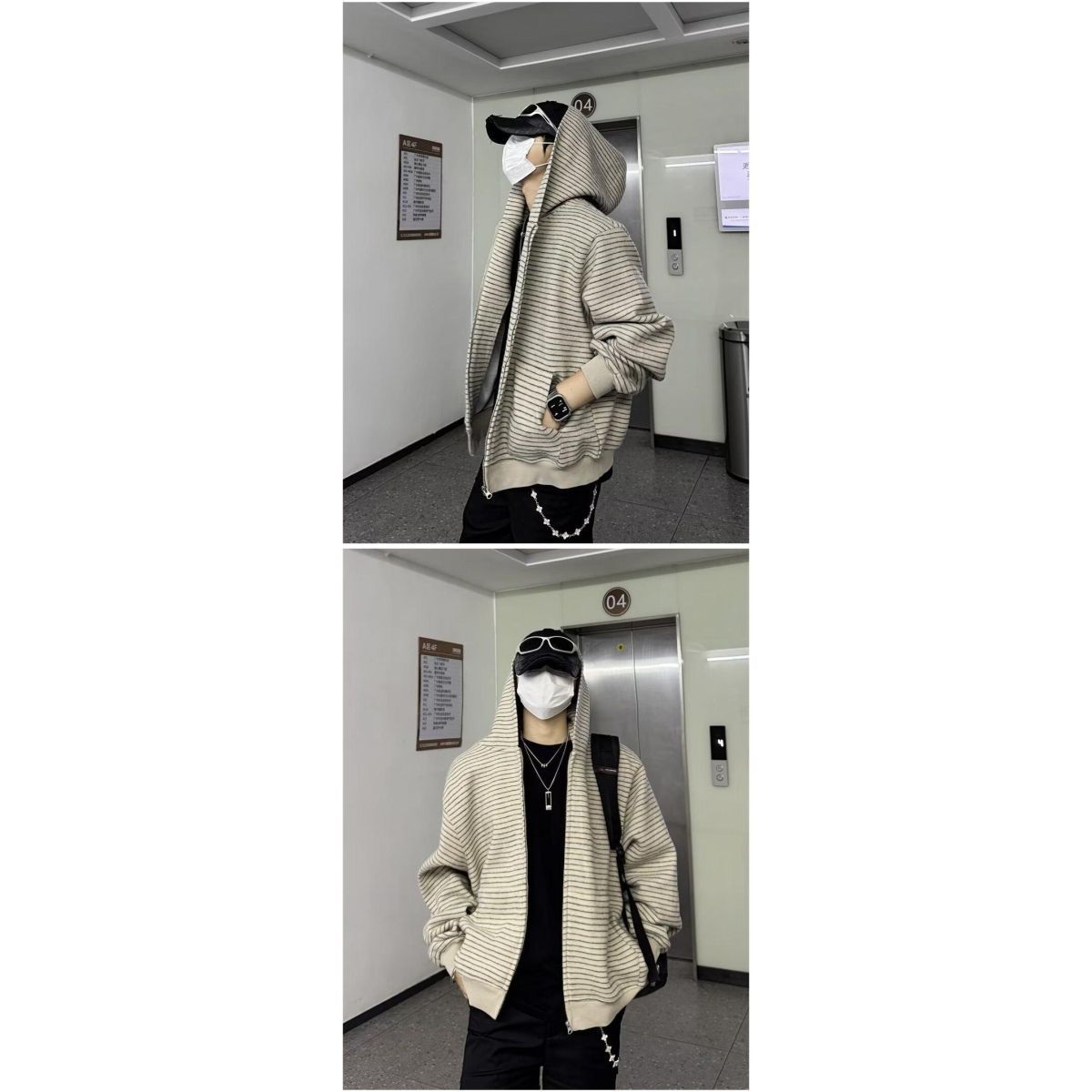 1506/QCL-YT070/P66新款卫衣港风宽松简约连帽卫衣开衫男女同款,男装卫衣,星座1506