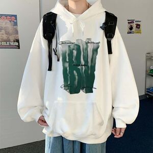 1506/QR80490/P43美式重磅连帽卫衣男春秋季设计感帽衫情侣外套图片