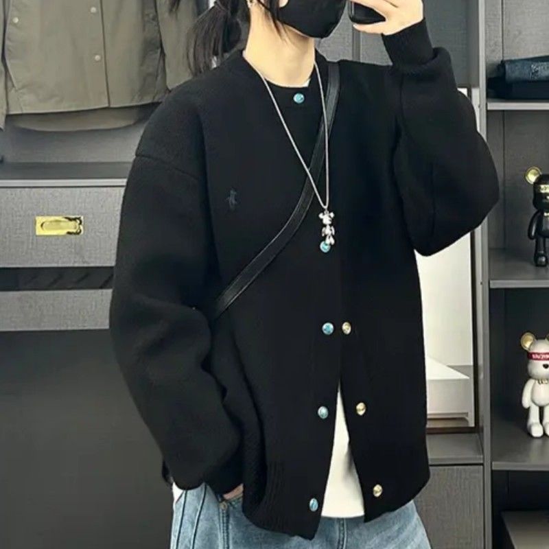 1506/QY760/P64潮流慵懒风针织开衫百搭圆领长袖2,男装卫衣,星座1506