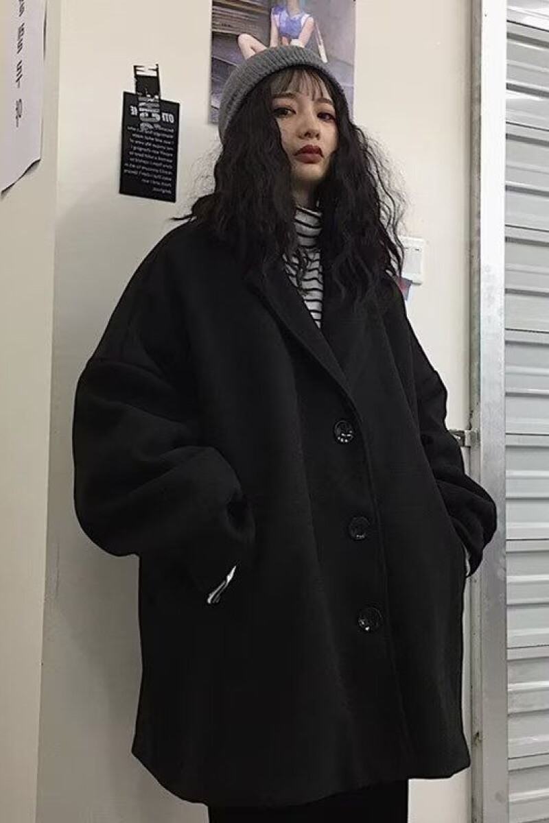 1506/Q5010/P69韩系赫本风黑色毛呢大衣男中长款情侣装外套1,男装毛呢大衣,星座1506