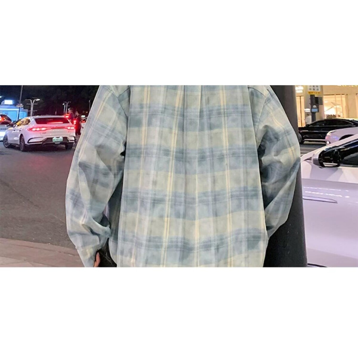 1506/QC420/P42格子长袖衬衫男款秋季美式衬衣宽松休闲工装外套图片