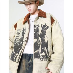 1506/Q5020/P78美式高街翻领棉服男女款秋冬季新款情侣外套1图片