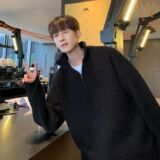 1506/Q5010/P50半拉链毛衣男士韩版宽松翻领简约针织衫，男装针织衫/毛衣，星座1506