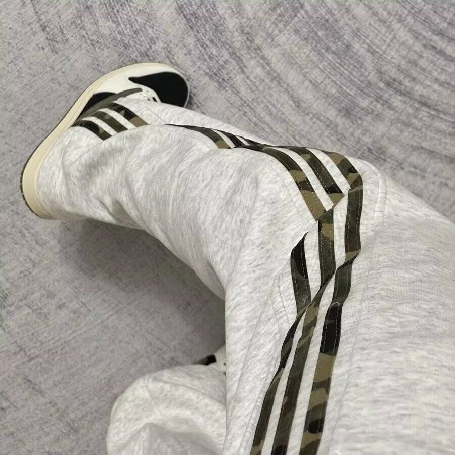 1506/QGK450/P42三条杠迷彩条纹运动卫裤男冬加绒加厚美式2,男装休闲裤,星座1506