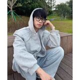 1506/QK26400/P69卫衣港风宽松简约连帽卫衣开衫男女同款潮流，男装卫衣，星座1506