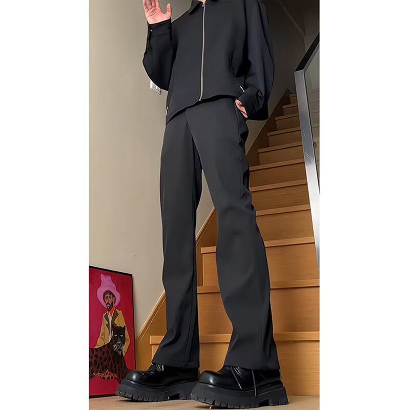 1506/QC950/P50宽松休闲裤男韩版百搭裤子夏季坠感阔腿拖地长裤,男装休闲裤,星座1506
