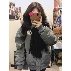 1506/Q86160/P94工装派克羽绒棉服女2025冬大毛领棉衣棉袄