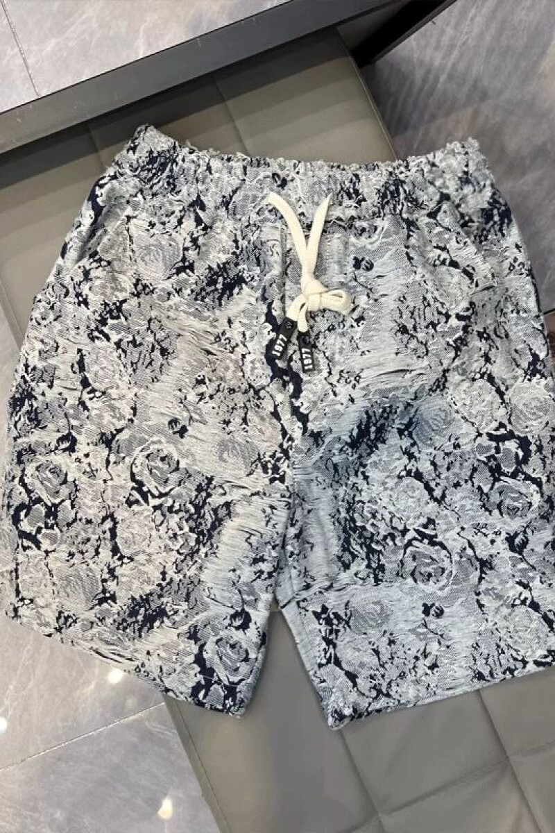 1506/Q001/P39夏季花卉牛仔短裤男时尚百搭宽松青花瓷五分裤,男装牛仔裤,星座1506