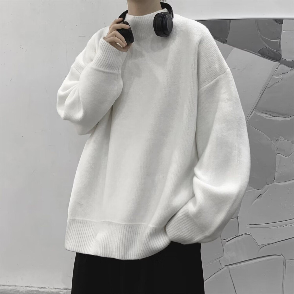 1506/Q23100/P52秋冬加厚毛衣男韩版潮流宽松日系针织衫冬季1图片