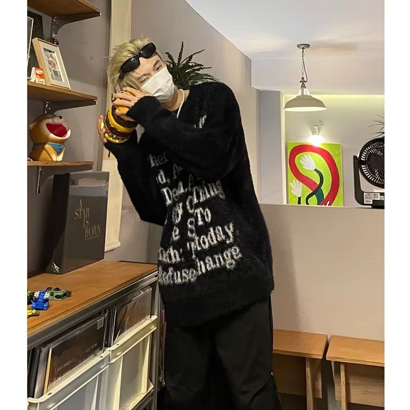 1506/Q23430/P62春秋新款毛衣男美式高街宽松高级感针织衫1,男装针织衫/毛衣,星座1506