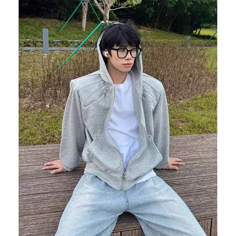 1506/QK26400/P69卫衣港风宽松简约连帽卫衣开衫男女同款潮流,男装卫衣,星座1506