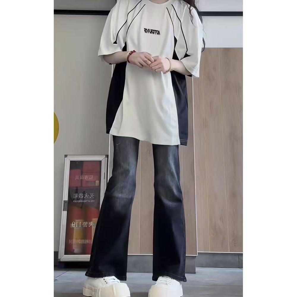 1506/Q1550/P44高街oversize拼接短袖t恤男女夏季潮牌小众半袖,男装T恤,星座1506
