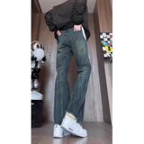 1506/QG9020/P46美式复古裤子高街水洗做旧蓝色竹节纹牛仔裤1，男装牛仔裤，星座1506