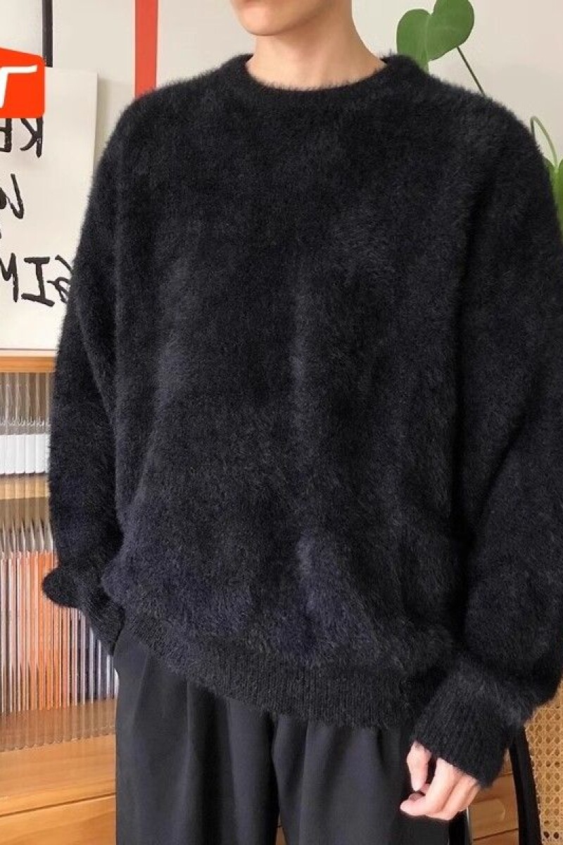 1506/QL0170/P53秋冬季仿水貂绒圆领毛衣男宽松情侣打底针织衫1,男装T恤,星座1506