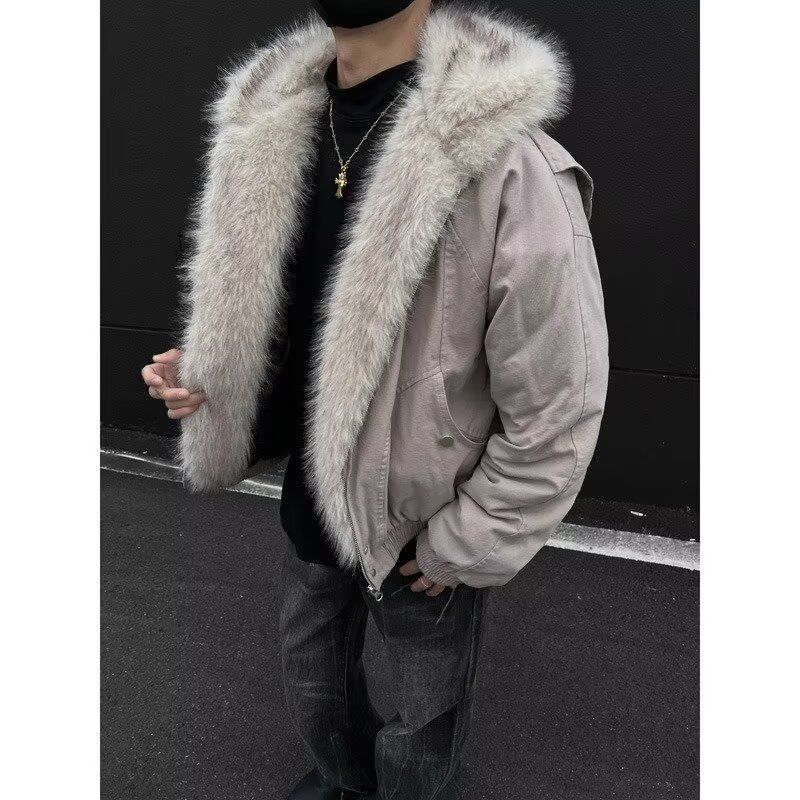1506/Q86130/P90潮座山雕毛绒连帽棉服男女2025冬季加厚棉衣,男装棉衣,星座1506