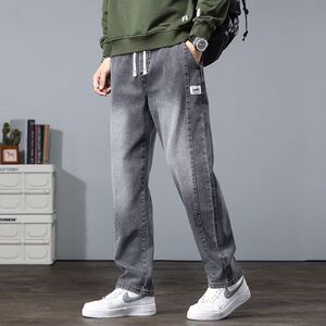 1506/QC060/P41无磁无铁松紧腰不带金属牛仔裤男土裤直筒3图片