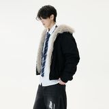 1506/QZSD010/P134座山雕美式毛领连帽棉服外套女冬季加厚棉衣男，男装棉衣，星座1506