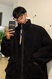 1506/MY33/P85灯芯绒oversize冬季纯色加厚男女拉链宽松棉衣外套，男装棉衣，星座1506