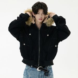 1506/QZSD030/P134座山雕连帽棉服男女冬季棉袄棉上衣男夹棉外套1图片