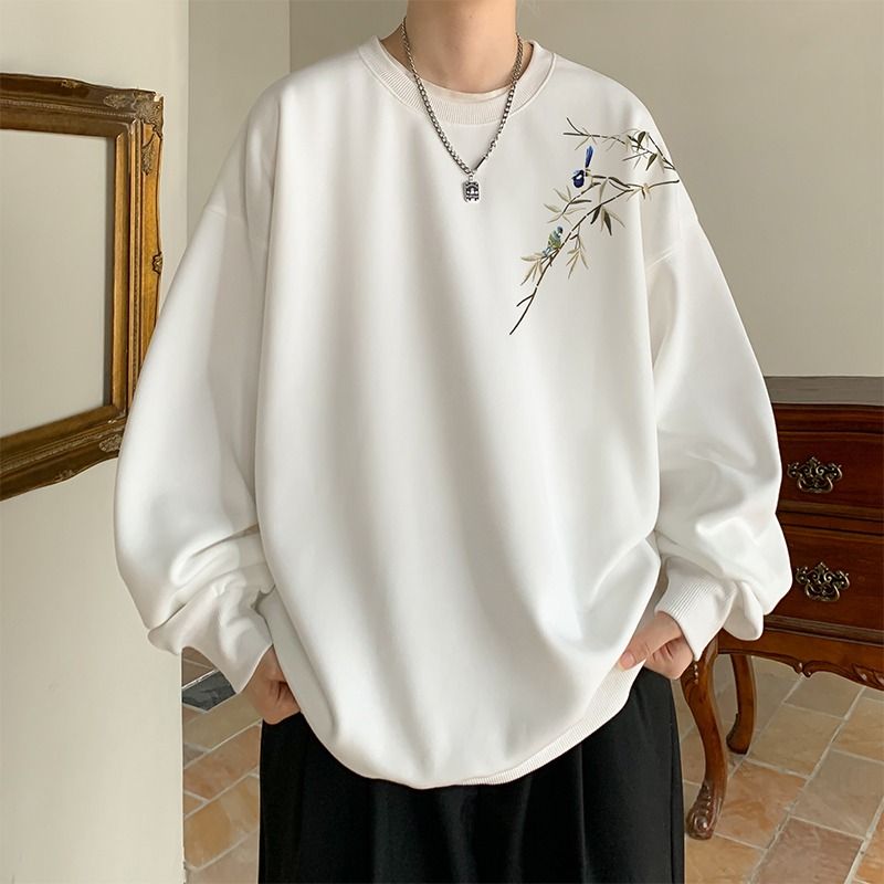 1506/QR50910/P39潮牌长袖男美式高街宽松打底衫休闲重磅情侣卫衣,男装T恤,星座1506