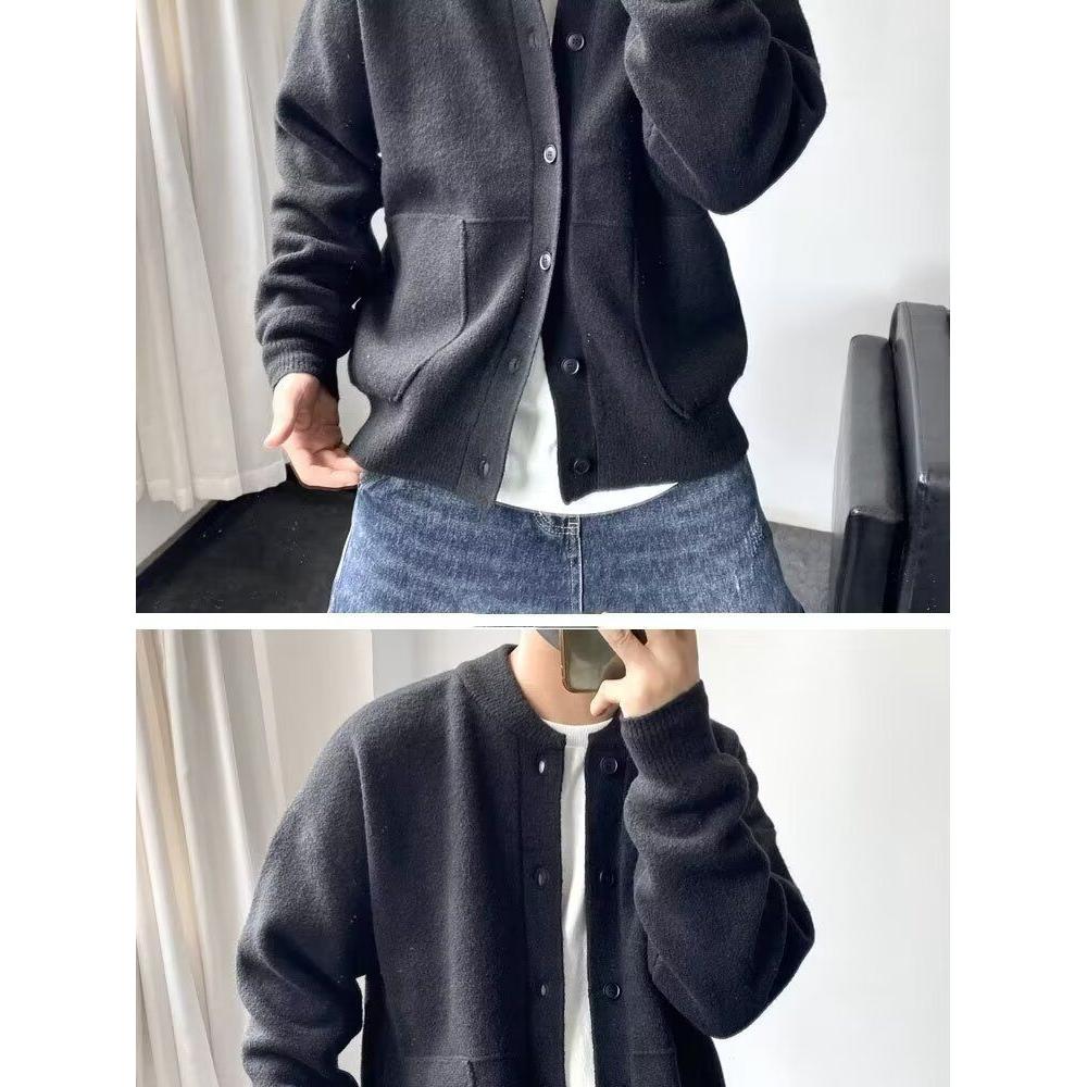 1506/QM280/P52纯色立领针织开衫男秋冬新款,男装卫衣,星座1506