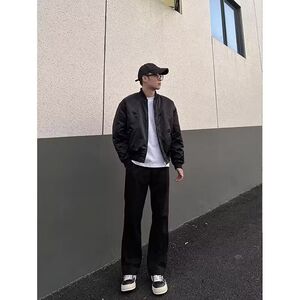 1506/QA1100/P37新款宽松休闲裤男韩版潮流百搭裤子腿拖地长裤1图片