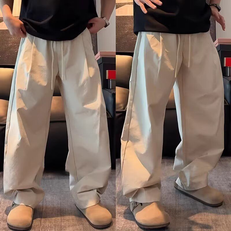 1506/QX1510/P45宽松休闲裤男潮流百搭裤子夏季坠感阔腿拖地长裤,男装休闲裤,星座1506