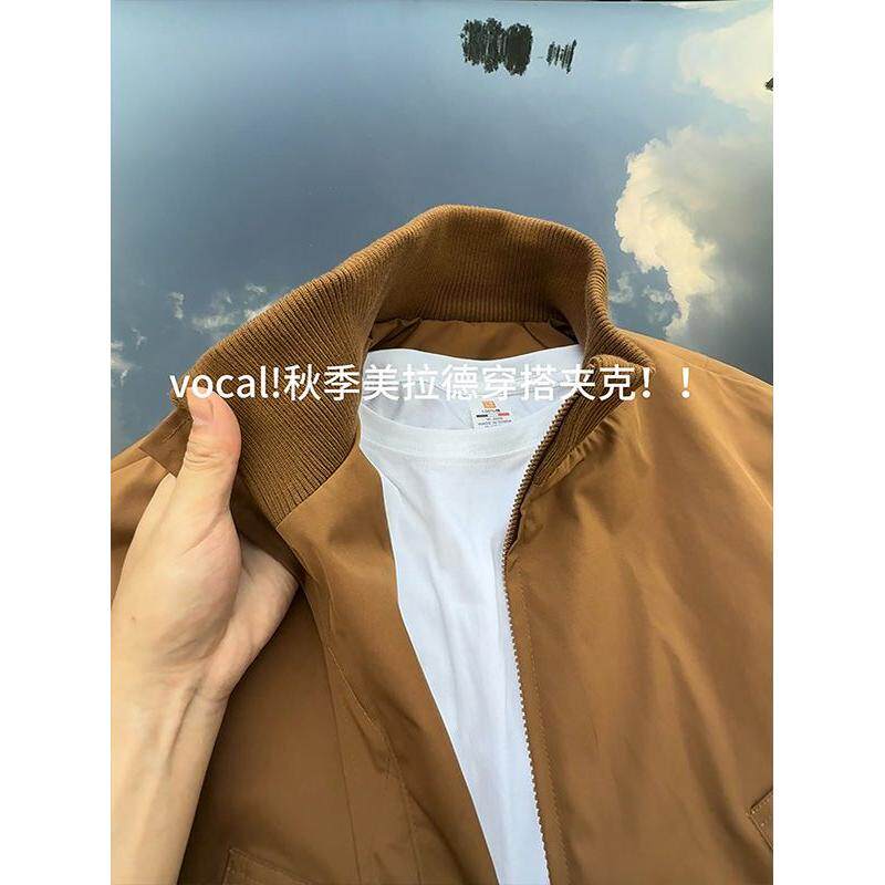 黑色美式短款飞行夹克棉服男秋冬高级感加厚棉衣cleanfit廓形外套,男装夹克,星座1506