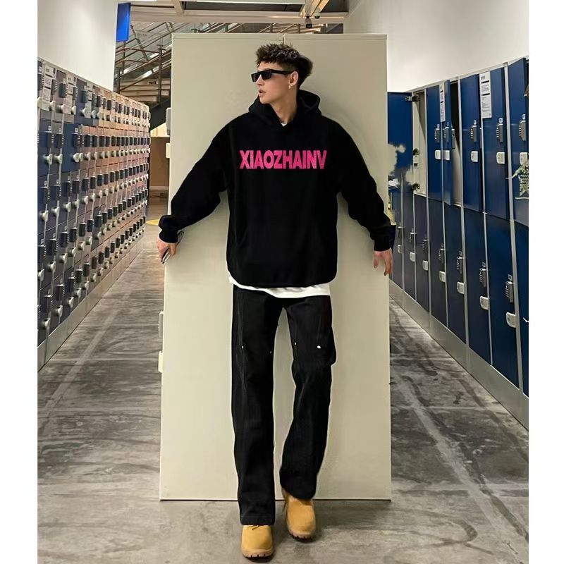 1506/QR80630/P41秋冬季宽松潮流连帽加绒加厚卫衣男春秋外套,女装短外套,星座1506