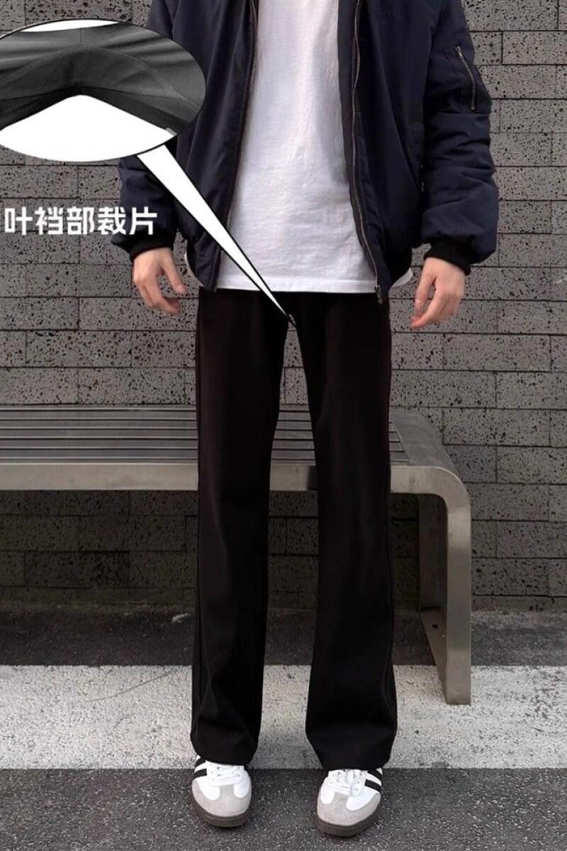 1506/QMN80/P54黑色男春秋美式修身显瘦直筒裤微喇休闲长裤1,男装休闲裤,星座1506
