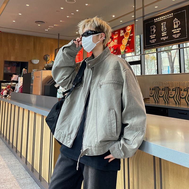 1506/QJK040/P72底特律短款男装夹克春秋帆布猎装外套2025年,男装夹克,星座1506