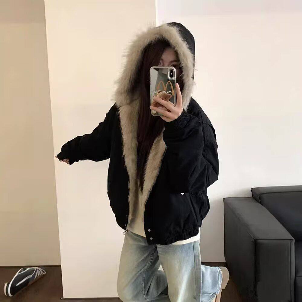 1506/Q86130/P90潮座山雕毛绒连帽棉服男女2025冬季加厚棉衣1,男装棉衣,星座1506