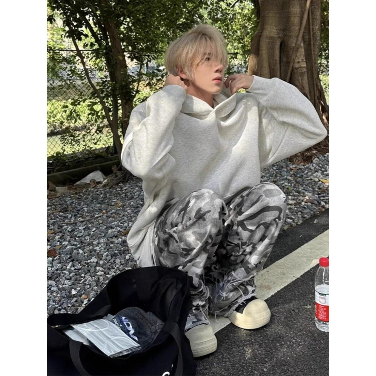 1506/Q42300/P47卫衣男连帽春秋季港风宽松潮牌字母印花百搭外套,女装短外套,星座1506