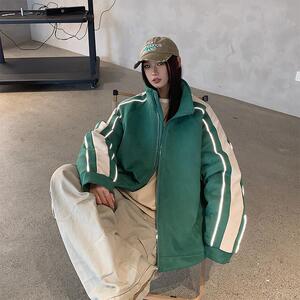 1506/MY68/P80情侣装美式立领夹棉棒球服夹克棉服麂皮绒棉衣外套图片