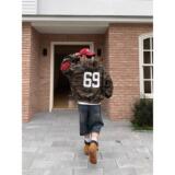 1506/Q82870/P58复古迷彩刺绣连帽卫衣外套男秋冬宽松帽衫夹克，男装夹克，星座1506
