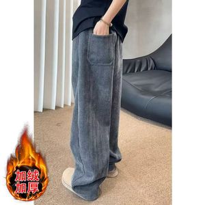 1506/QZK6022-10/P42深灰色斑马纹弯刀卫裤男款秋季垂感微喇裤子1图片