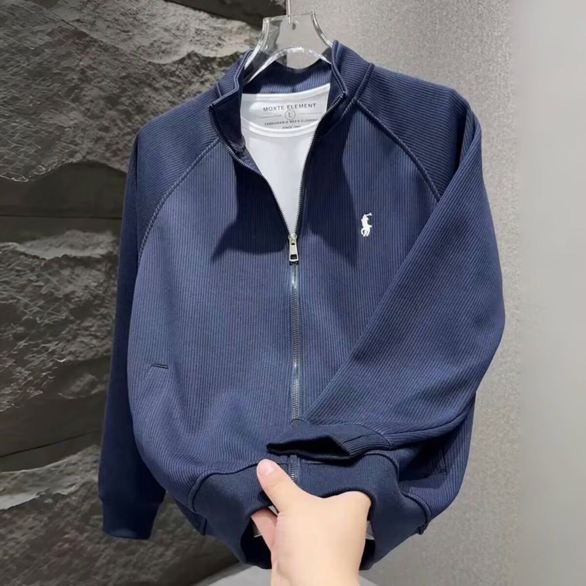 1506/QA030/P49保罗男拉链运动开衫卫衣立领外套2图片