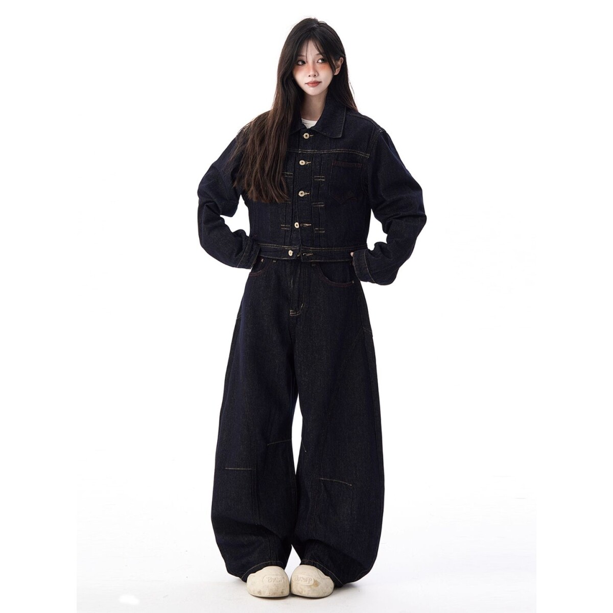 1506/QS80010/P58经典弯刀版型复古蓝酵洗工艺牛仔裤明线牛仔裤女,男装工装外套,星座1506