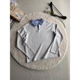 1506/QT6070/P46学院风衬衫领假两件卫衣男宽松情侣款套头衫1，男装Polo衫，星座1506