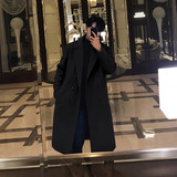 1506/D70/P50毛呢大衣男休闲宽松中长款黑色风衣男，男装风衣，星座1506