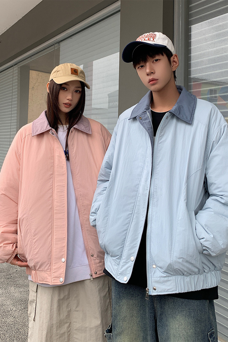 1506/M8606/P75情侣棉服夹克男女秋冬季潮牌宽松痞帅翻领棉衣外套,男装棉衣,星座1506