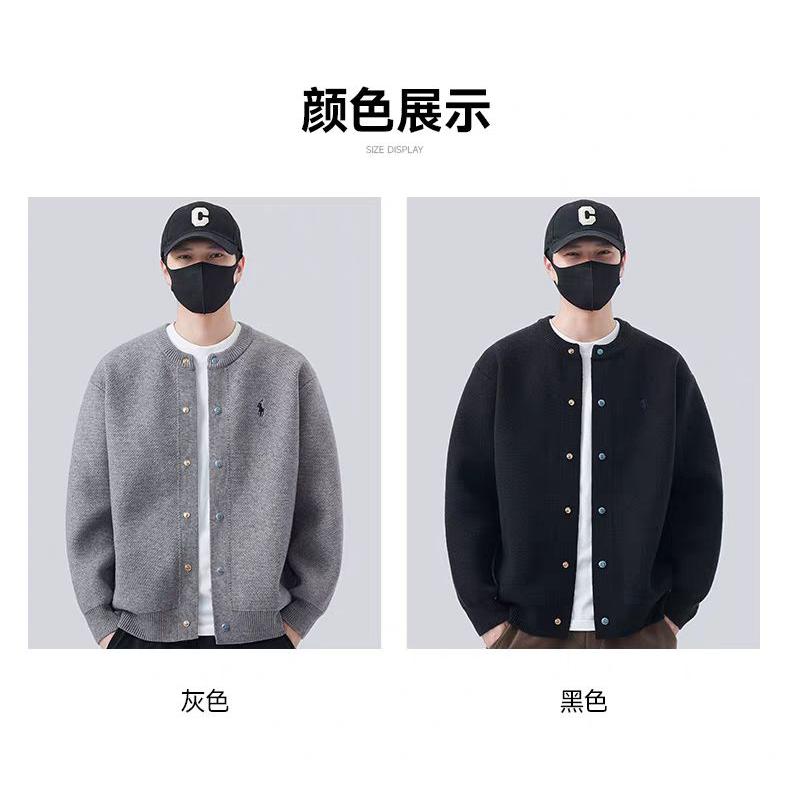 1506/QM060/P60新款棒球领粗针开衫纯色宽松休闲毛衣外套2,男装针织衫/毛衣,星座1506