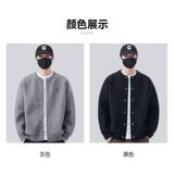 1506/QM060/P60新款棒球领粗针开衫纯色宽松休闲毛衣外套2，男装针织衫/毛衣，星座1506