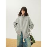 1506/QW620/P49灰色卫衣开衫女休闲立领夹克秋新款情侣装宽松百搭，男装夹克，星座1506