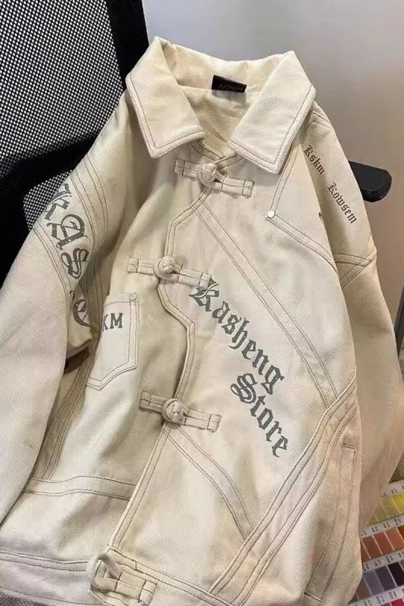 1506/Q【6997】夹克山庄0/P82高端领设计感夹克美式休闲牛仔外套,男装工装外套,星座1506