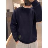 1506/Q82710/P36秋季简约拼接休闲卫衣男线条百搭圆领打底衫长袖，男装T恤，星座1506