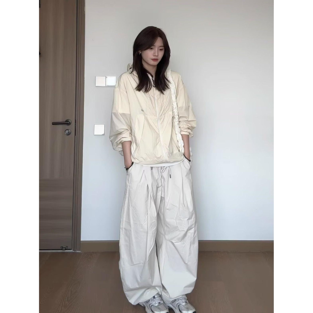 1506/QHR740/P50户外轻薄伞兵裤休闲裤宽松裤子松紧腰冲锋裤男女，男装休闲裤，星座1506
