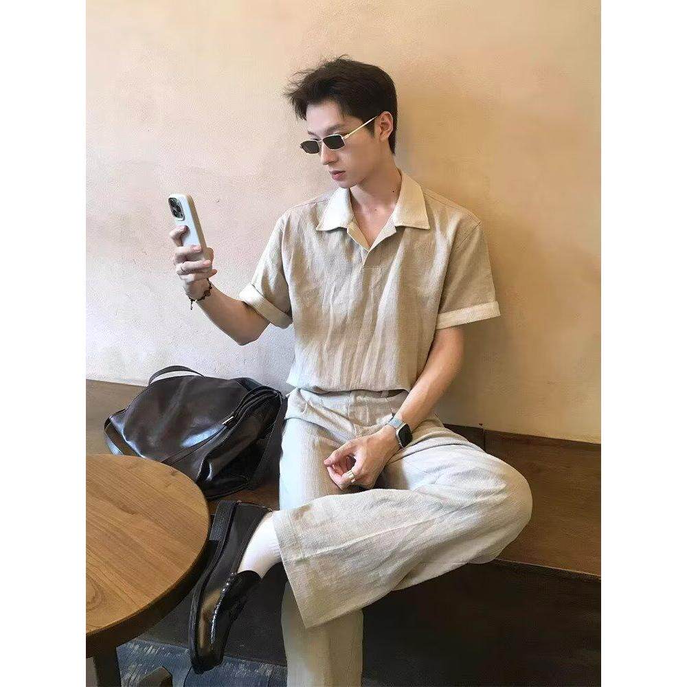 1506/Q325/P37半拉链翻领针织衫男弹力短袖卫衣丝光棉冰丝t恤,男装T恤,星座1506